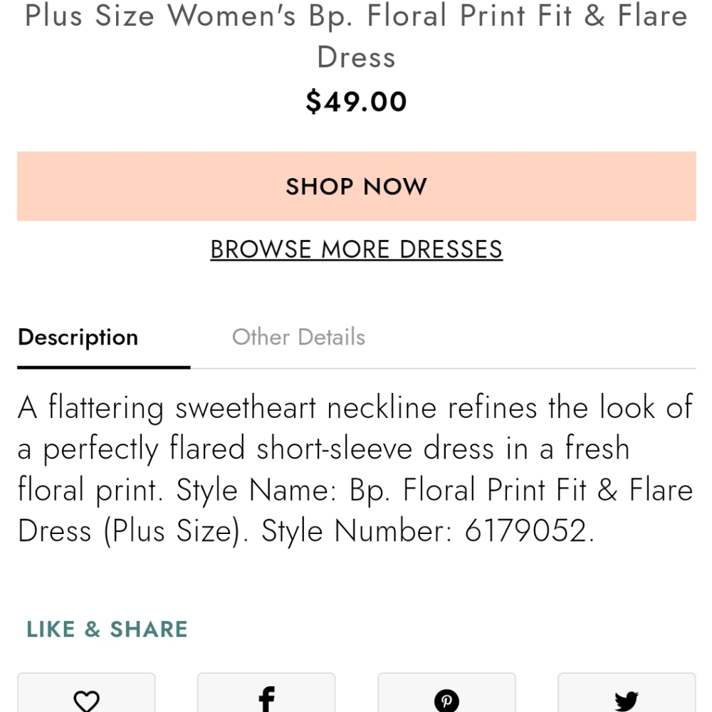 BP Floral Fit&Flare - Picture 2 of 7